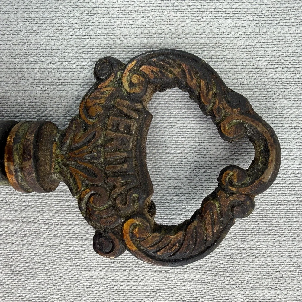 Vintage Veritas Cast Iron Corkscrew & Decorative Key Bottle Opener Set Barware